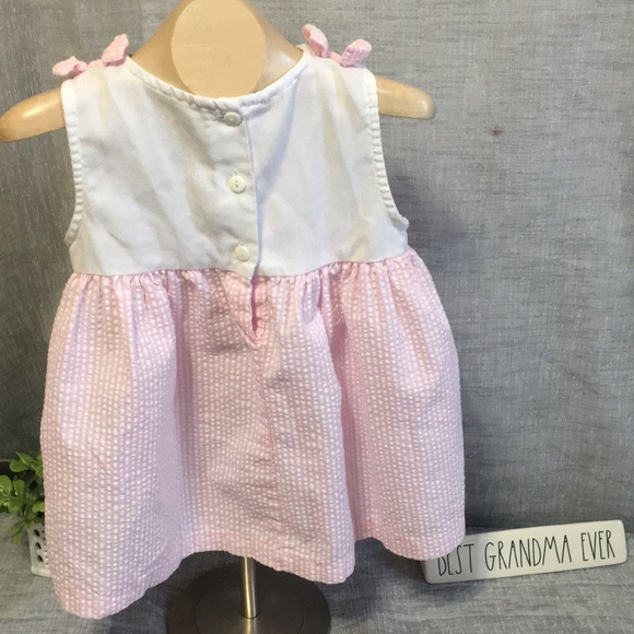 Girls Sleeveless Seersucker Summer Dress - Picture 4 of 7